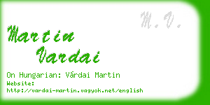 martin vardai business card
