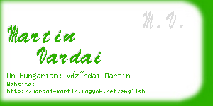 martin vardai business card